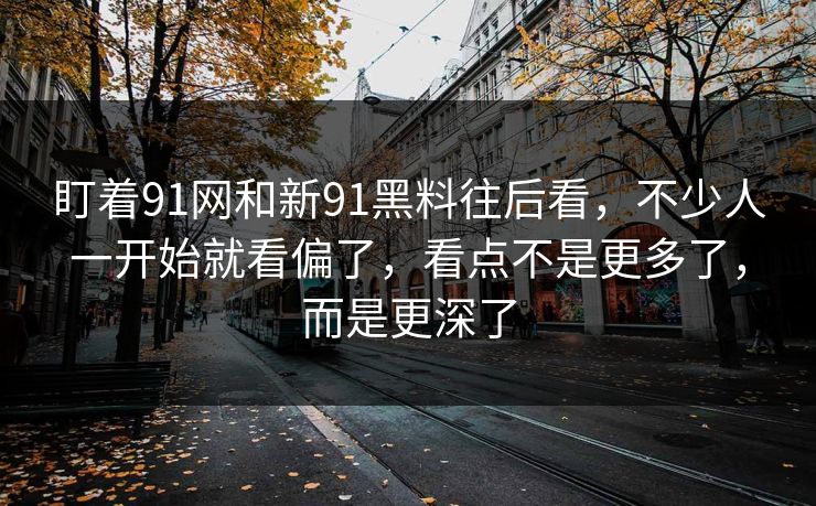 盯着91网和新91黑料往后看，不少人一开始就看偏了，看点不是更多了，而是更深了