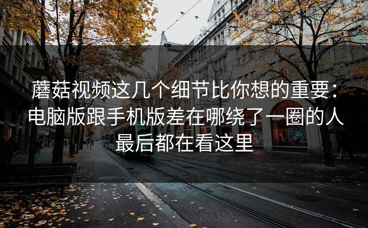 蘑菇视频这几个细节比你想的重要：电脑版跟手机版差在哪绕了一圈的人最后都在看这里