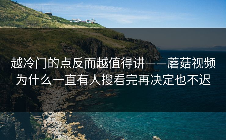 越冷门的点反而越值得讲——蘑菇视频为什么一直有人搜看完再决定也不迟