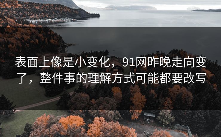表面上像是小变化，91网昨晚走向变了，整件事的理解方式可能都要改写