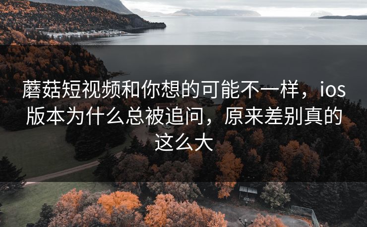 蘑菇短视频和你想的可能不一样，ios版本为什么总被追问，原来差别真的这么大