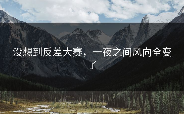 没想到反差大赛，一夜之间风向全变了