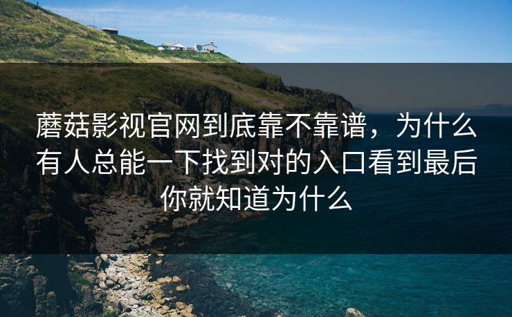 蘑菇影视官网到底靠不靠谱，为什么有人总能一下找到对的入口看到最后你就知道为什么