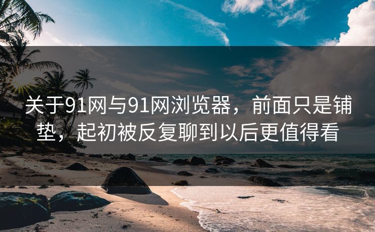 关于91网与91网浏览器，前面只是铺垫，起初被反复聊到以后更值得看