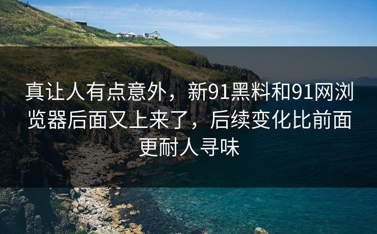 真让人有点意外，新91黑料和91网浏览器后面又上来了，后续变化比前面更耐人寻味