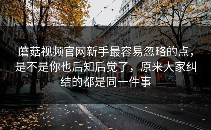 蘑菇视频官网新手最容易忽略的点，是不是你也后知后觉了，原来大家纠结的都是同一件事